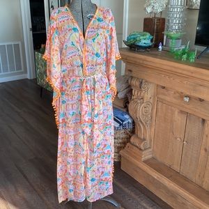 NWT Sheer Print Robe, Cover up, Dress